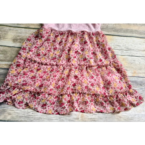 PINK AND FLOWER DRESS-SIZE 10 - Picture 4 of 7
